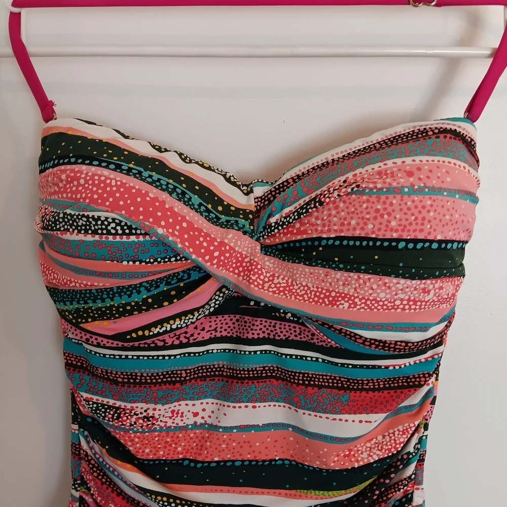 ANNE COLE Twist Front Bandeau One Piece Swimsuit 8